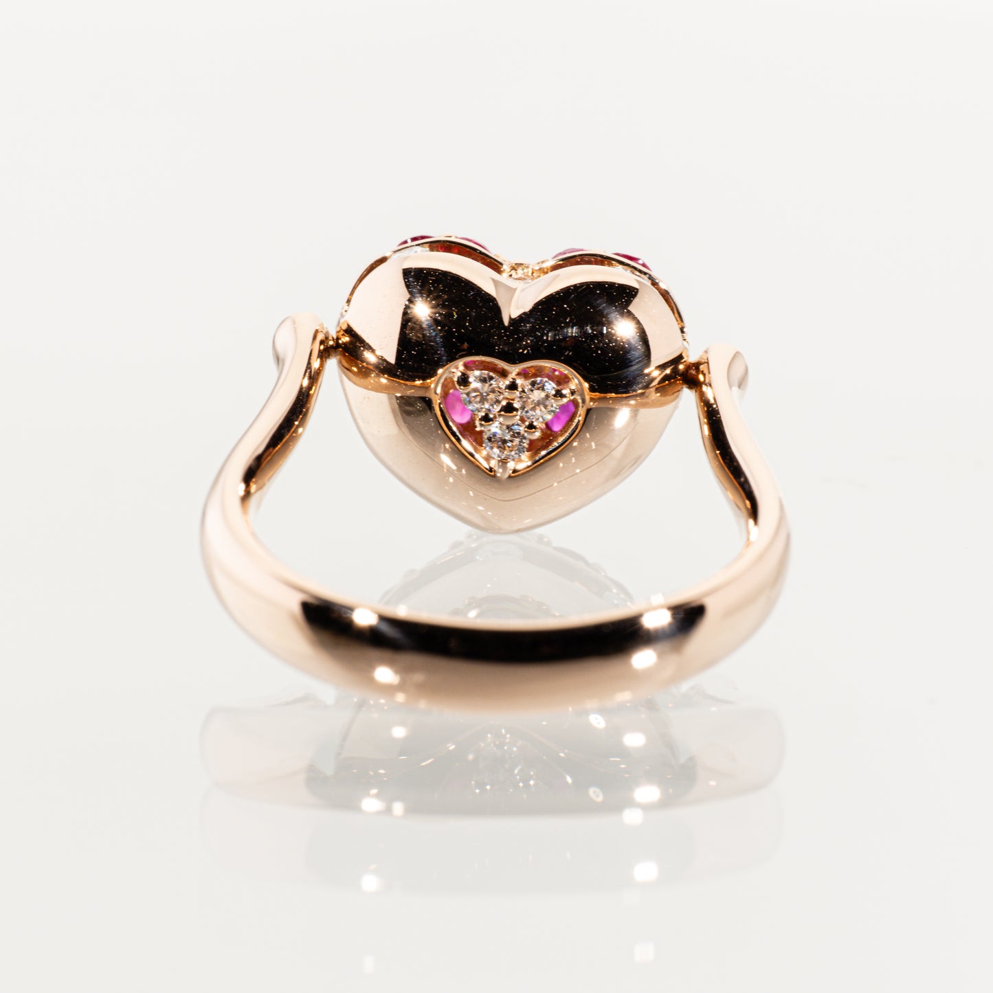 Ponte Vecchio ルビー0.90ct ダイヤモンド0.12ct K18PG フリップリング