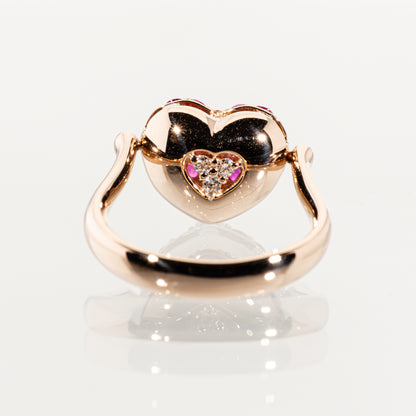 Ponte Vecchio ルビー0.90ct ダイヤモンド0.12ct K18PG フリップリング