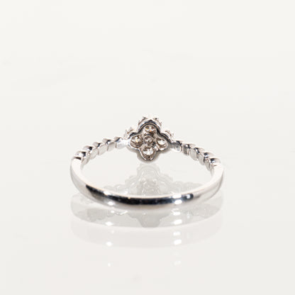 ダイヤモンド0.25ct K18WG フラワーリング