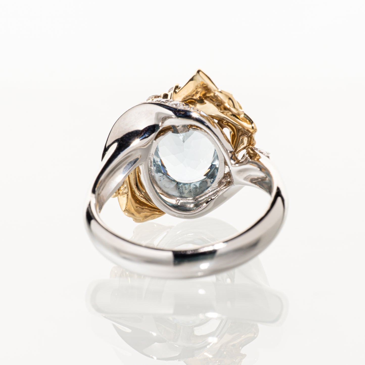 アクアマリン2.19ct ダイヤモンド0.32ct K18/Pt900 リング
