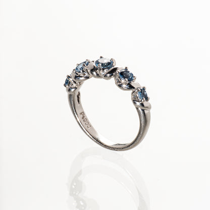 サンタマリア アクアマリン0.46ct Pt900 ハーフエタニティリング