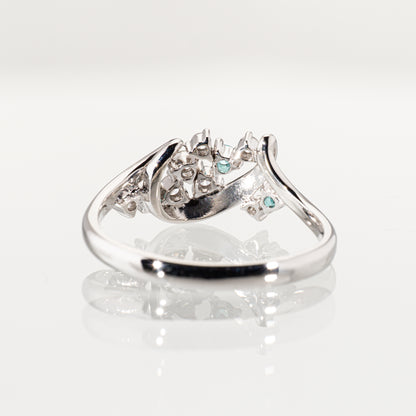 ブラジル産 パライバトルマリン0.08ct ダイヤモンド0.15ct Pt900 リング