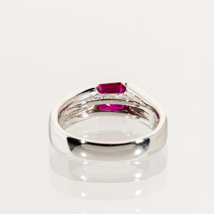 ルビー1.436ct ダイヤモンド0.12ct Pt900 リング