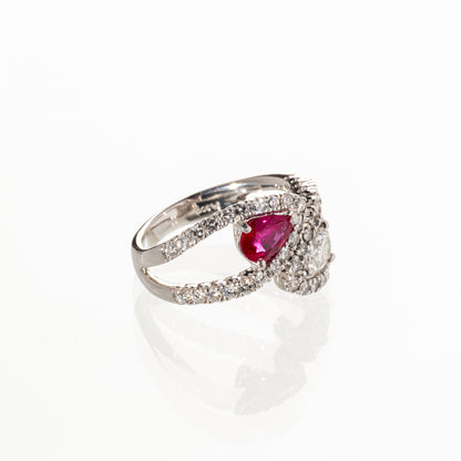 ビルマ産ルビー0.70ct ダイヤモンド1.23ct PT900 リング