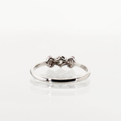 スターカットダイヤモンド0.173ct ナチュラルピンクダイヤモンド0.09ct Pt950陽刻 リング
