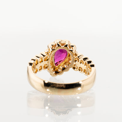 ルビー1.15ct ダイヤモンド1.10ct K18 リング