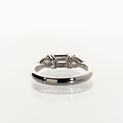エメラルドカットダイヤモンド0.509ct ペアシェイプダイヤモンド0.54ct Pt900 リング