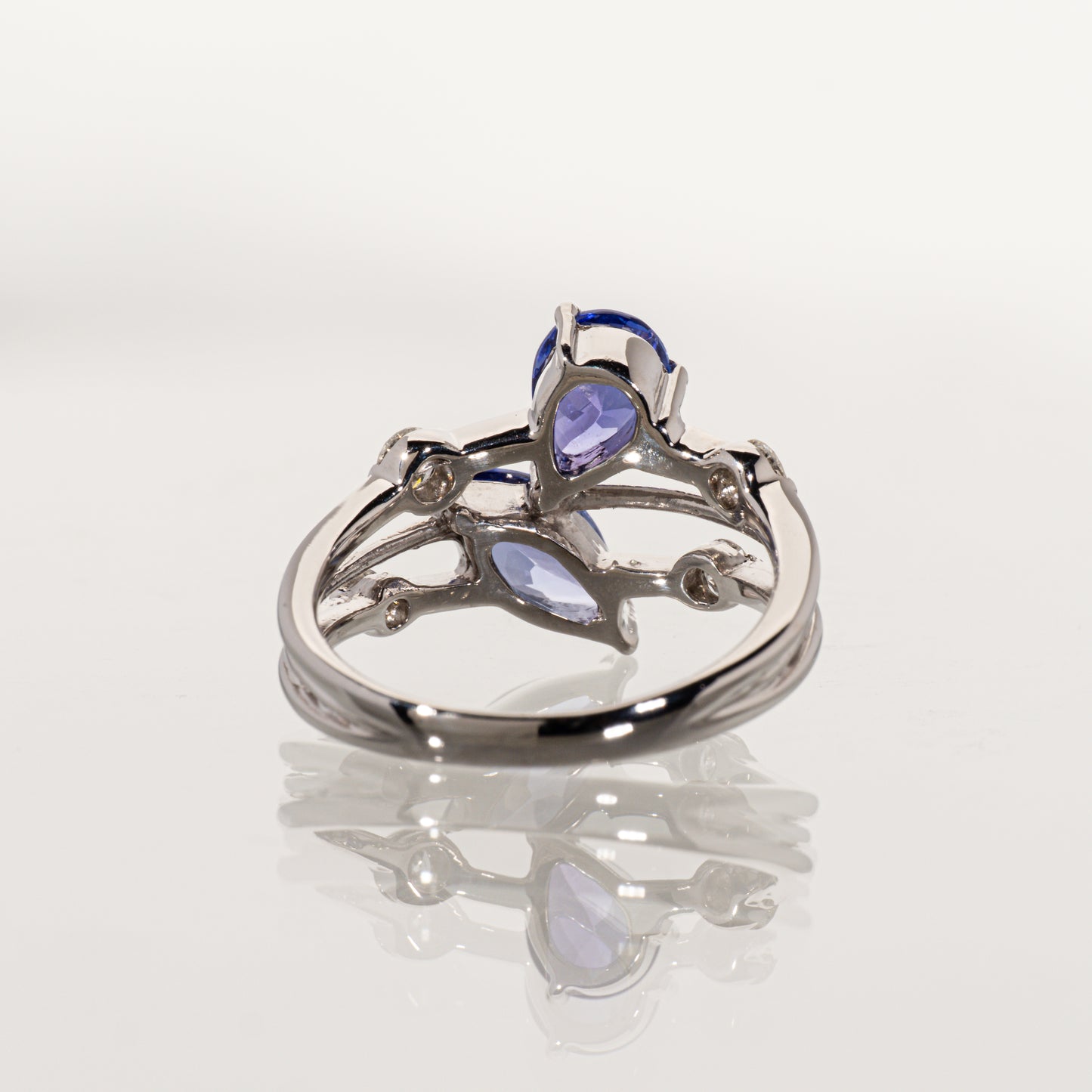 タンザナイト1.35ct ダイヤモンド0.25ct Pt900 スプリットシャンクリング