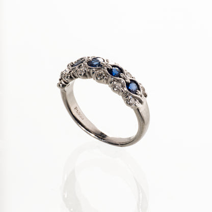 サファイア0.63ct ダイヤモンド0.26ct Pt900 リング