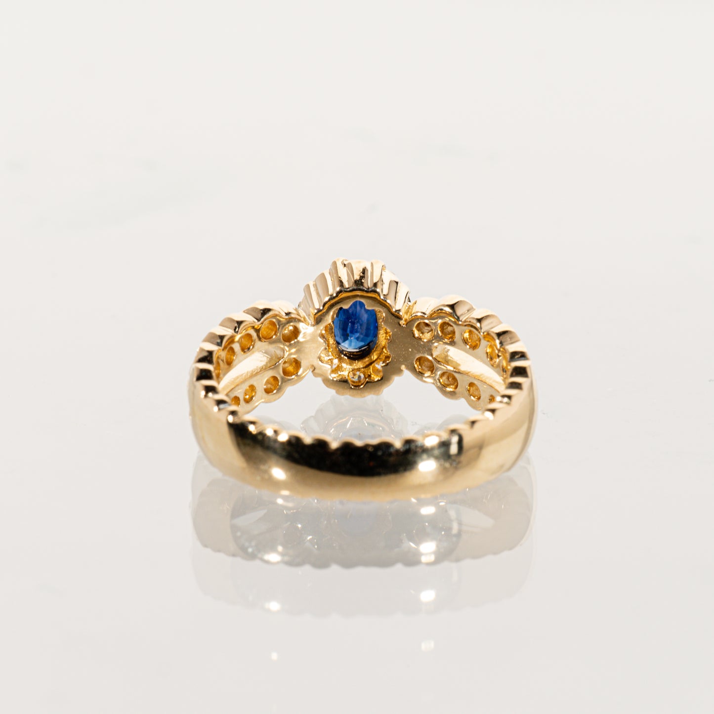 和光 サファイア0.39ct ダイヤモンド0.37ct K18 リング