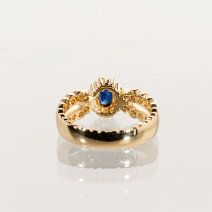 和光 サファイア0.39ct ダイヤモンド0.37ct K18 リング