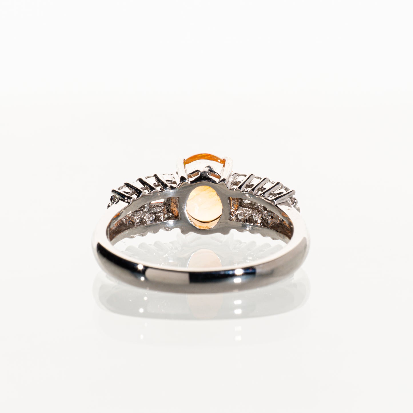 ファイアオパール0.74ct ダイヤモンド0.36ct Pt900 リング