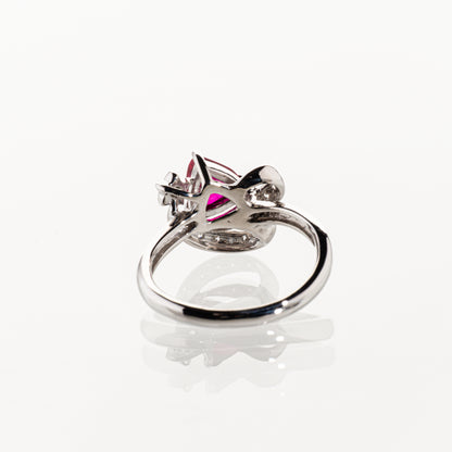 非加熱ルビー0.98ct ダイヤモンド0.09ct Pt900 リング