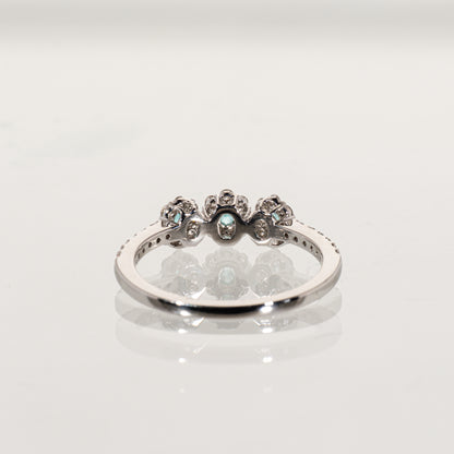 パライバトルマリン0.12ct ダイヤモンド0.33ct Pt900 リング