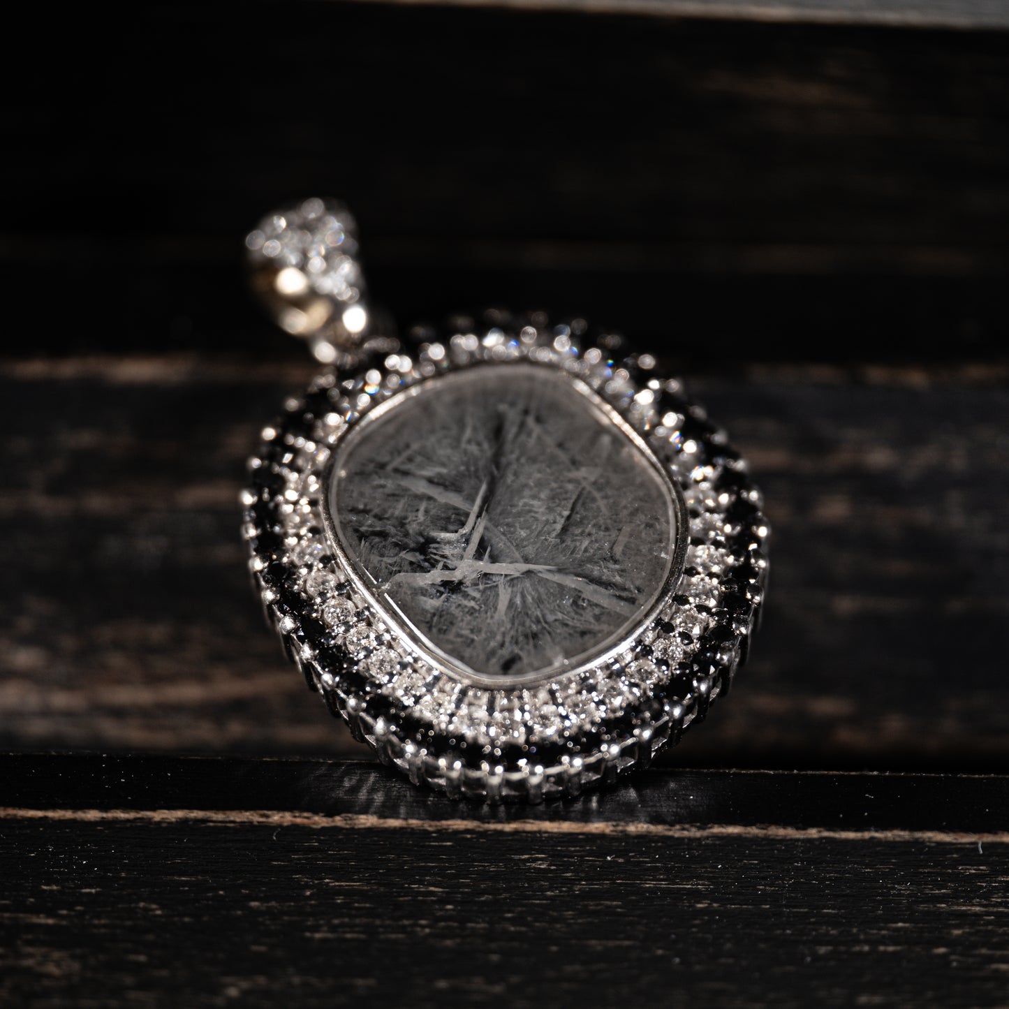 スライスカットダイヤモンド1.21ct ダイヤモンド0.54ct K18WG ペンダントトップ
