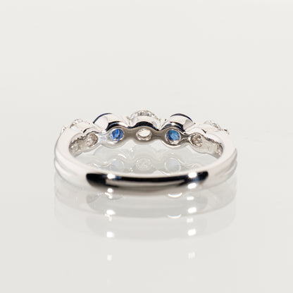 BLUERIVER サファイア0.63ct ダイヤモンド0.60ct Pt900 5ストーンリング