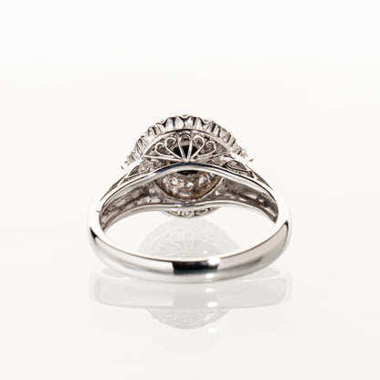 ブラックオパール0.32ct ダイヤモンド0.52ct Pm900陽刻 リング