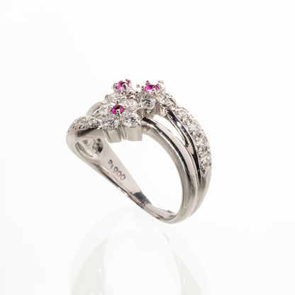 ルビー0.10ct ダイヤモンド0.88ct Pt900 リング