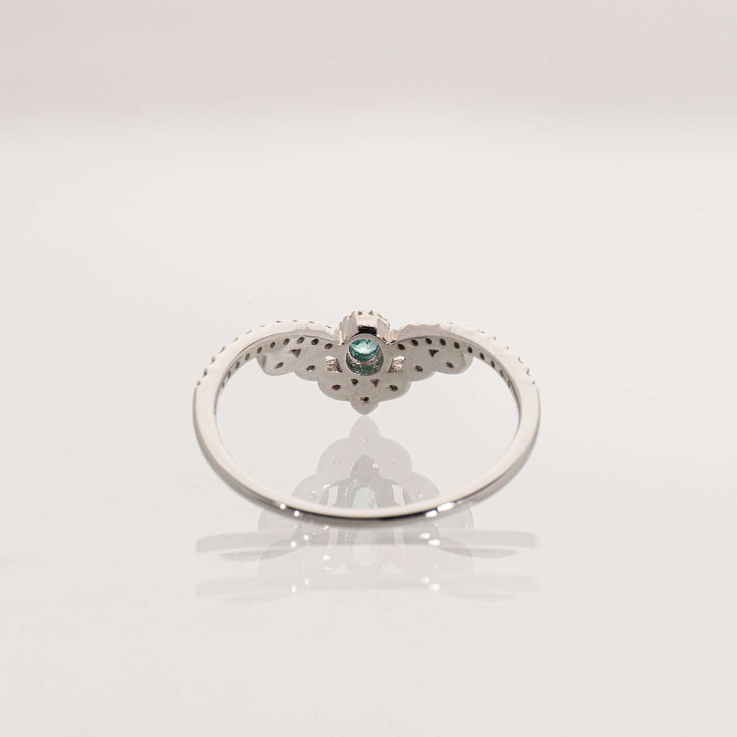パライバトルマリン0.05ct ダイヤモンド0.10ct Pt900 ティアラリング
