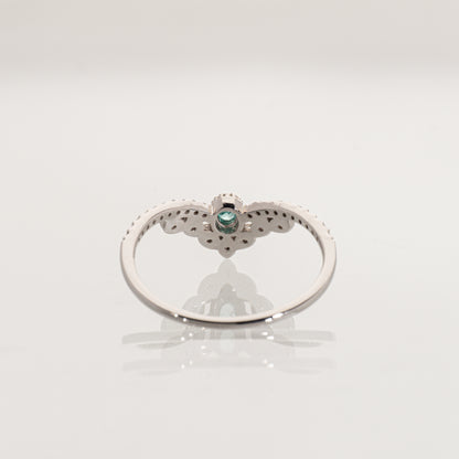 パライバトルマリン0.05ct ダイヤモンド0.10ct Pt900 ティアラリング