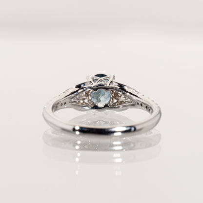 モンタナ産サファイア0.89ct ダイヤモンド0.20ct Pt900 リング