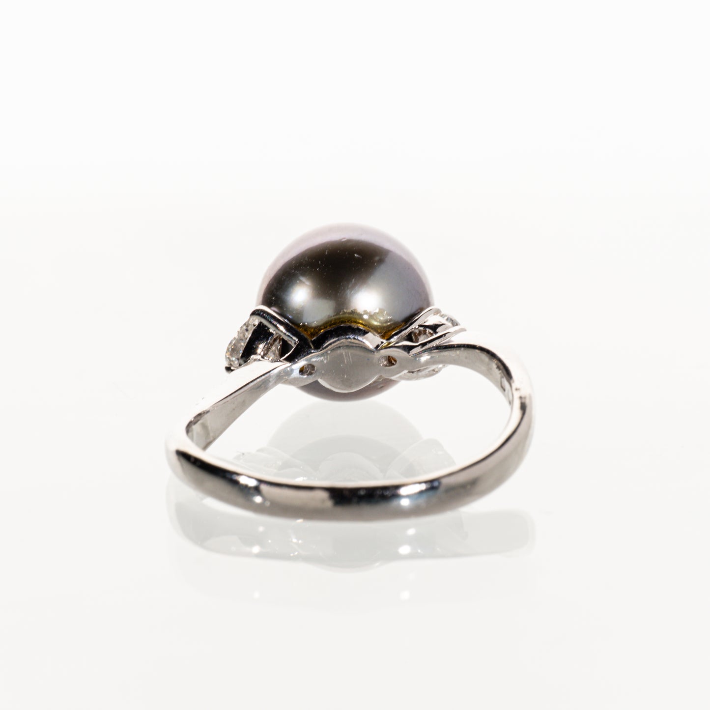 南洋ブラックパール9.9mm ダイヤモンド0.15ct Pt900 リング