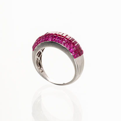 ルビー3.20ct K18WG ミステリーリング
