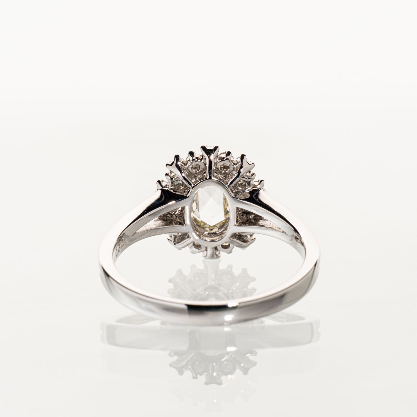 ローズカットダイヤモンド0.63ct メレダイヤモンド0.32ct Pt950 リング