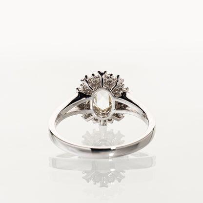 ローズカットダイヤモンド0.63ct メレダイヤモンド0.32ct Pt950 リング