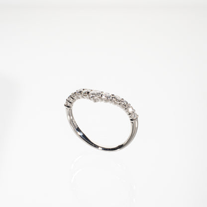 ダイヤモンド0.55ct Pt900 ウェーブハーフエタニティリング