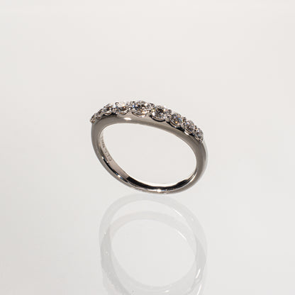 ダイヤモンド0.70ct Pt900 ウェーブハーフエタニティリング