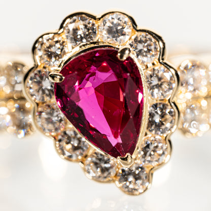 ルビー1.15ct ダイヤモンド1.10ct K18 リング