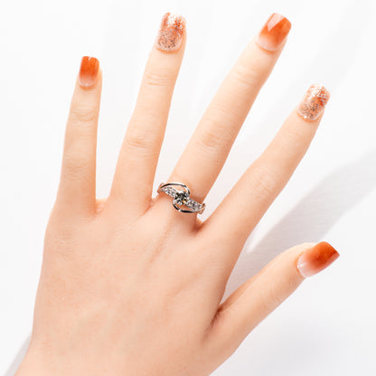 オクタゴンカットダイヤモンド0.621ct メレダイヤモンド0.335ct Pt900 リング
