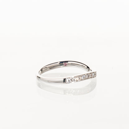 ダイヤモンド0.15ct Pt950 ウェーブハーフエタニティリング