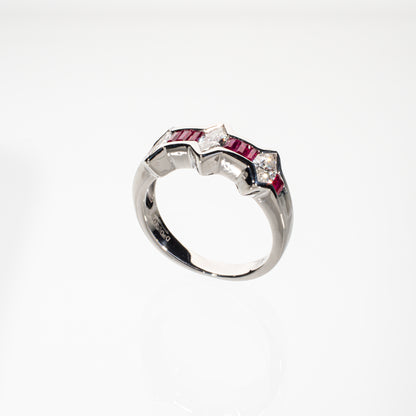ルビー0.73ct ダイヤモンド0.90ct Pt900 リング