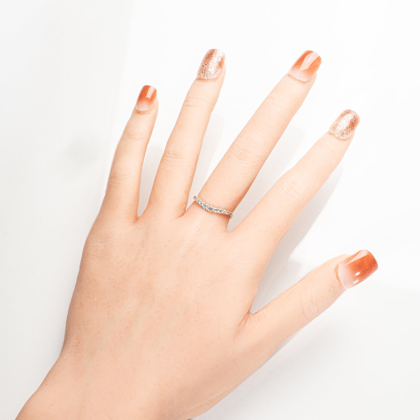 WISP ダイヤモンド0.25ct Pt900 ウェーブハーフエタニティリング