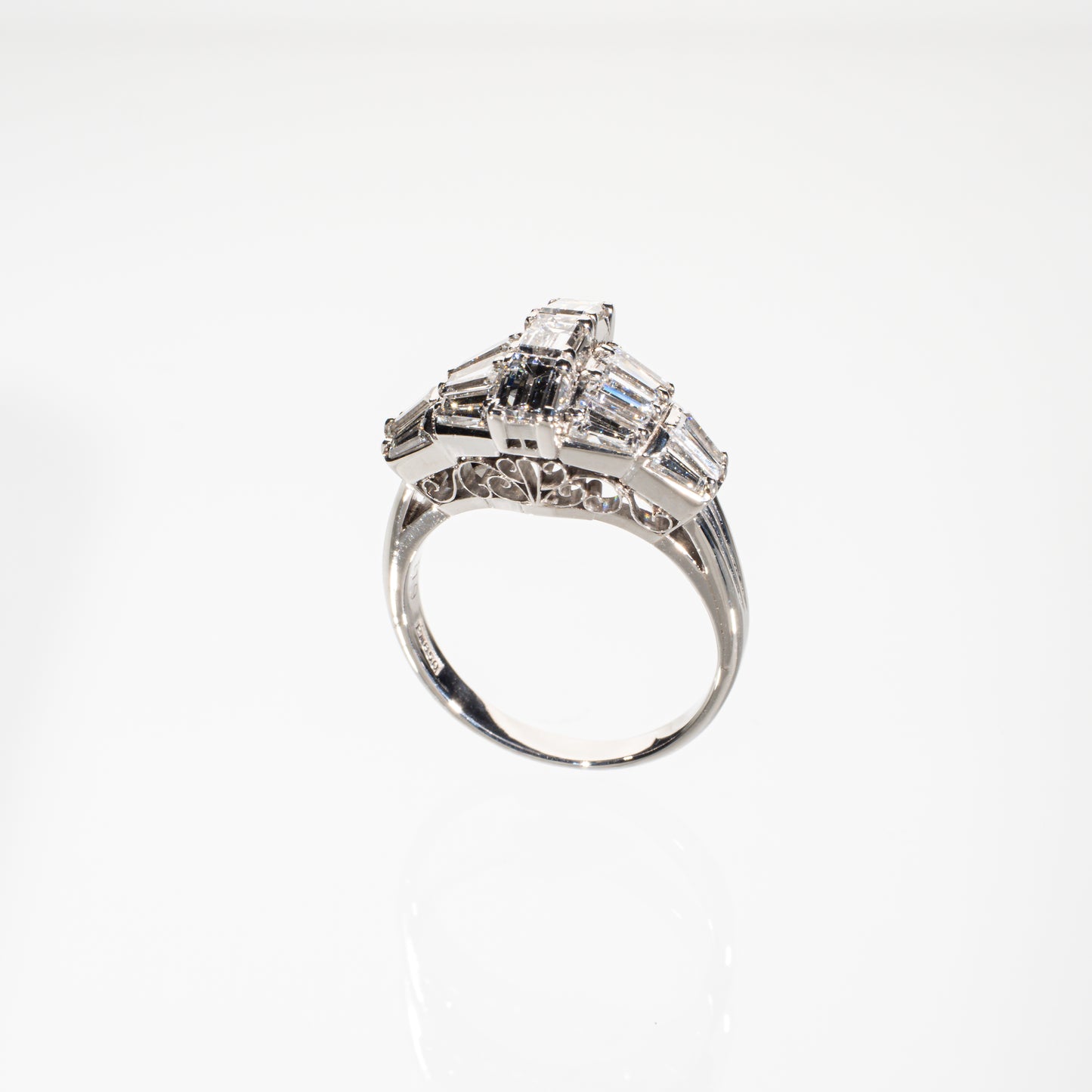 ダイヤモンド1.70ct PM850陽刻 ヴィンテージリング