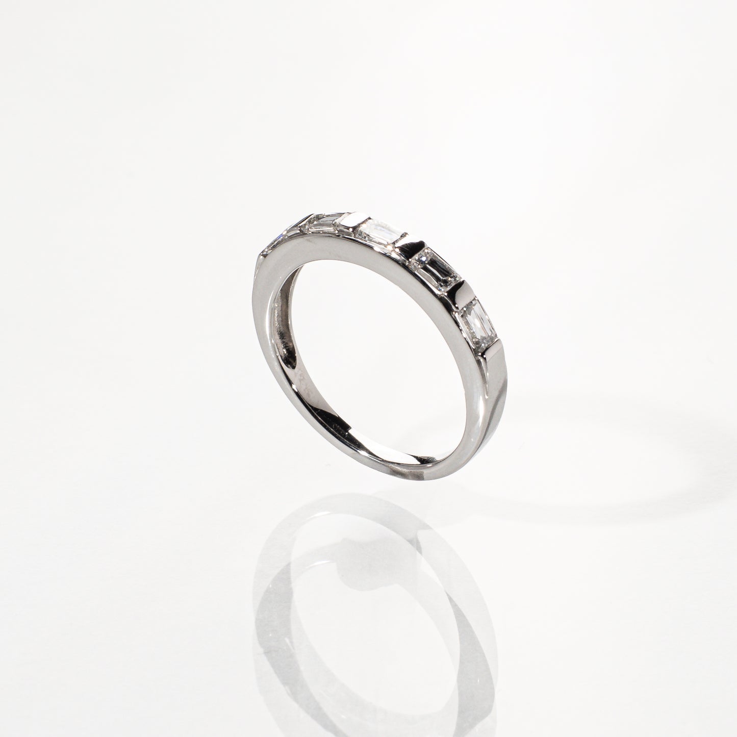 クリスカットダイヤモンド0.53ct Pt1000 ハーフエタニティリング