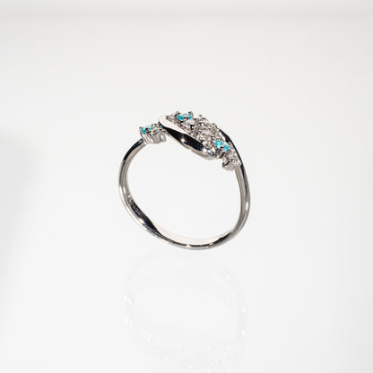ブラジル産 パライバトルマリン0.08ct ダイヤモンド0.15ct Pt900 リング