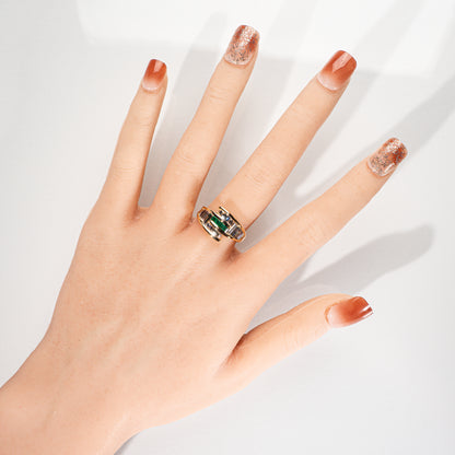 エメラルド0.23ct ダイヤモンド1.70ct K18YG リング