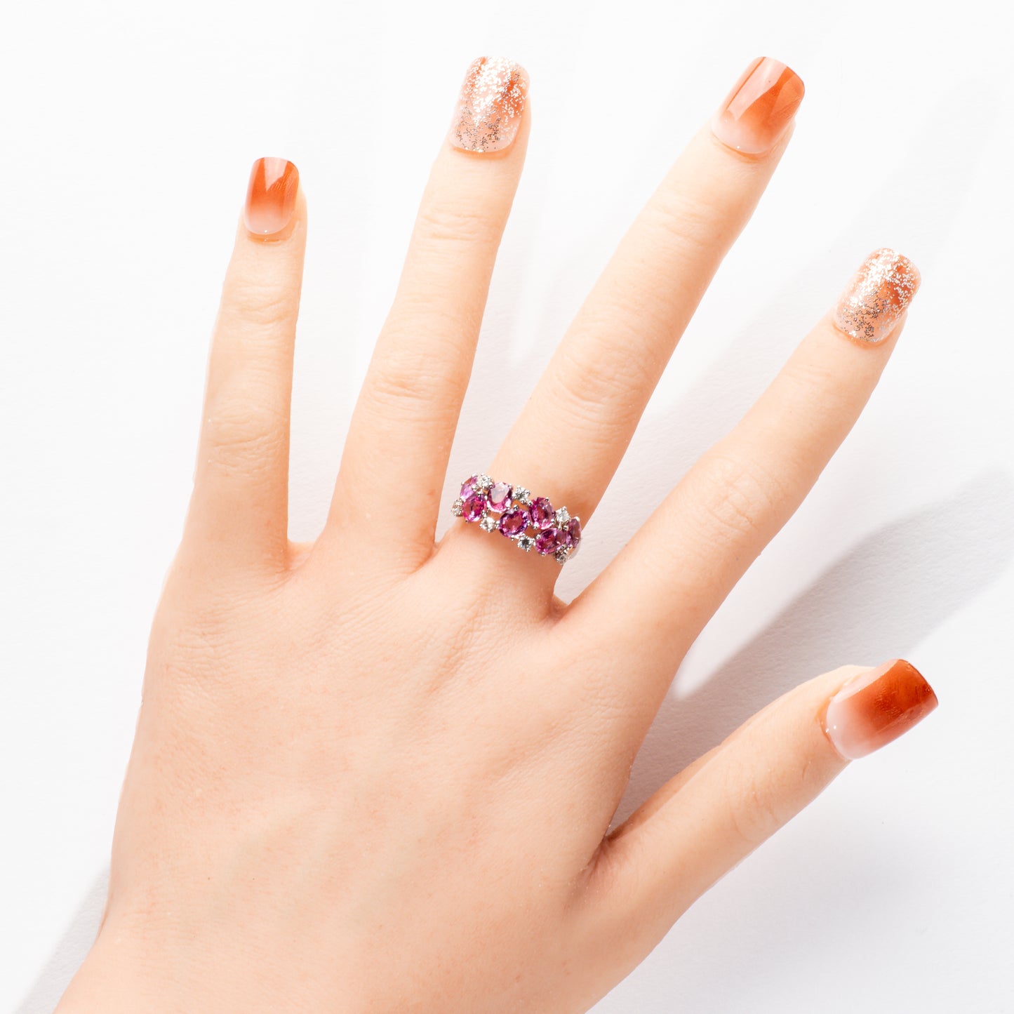 パパラチアサファイア2.64ct ダイヤモンド0.25ct K18 リング