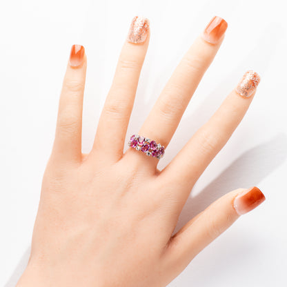 パパラチアサファイア2.64ct ダイヤモンド0.25ct K18 リング