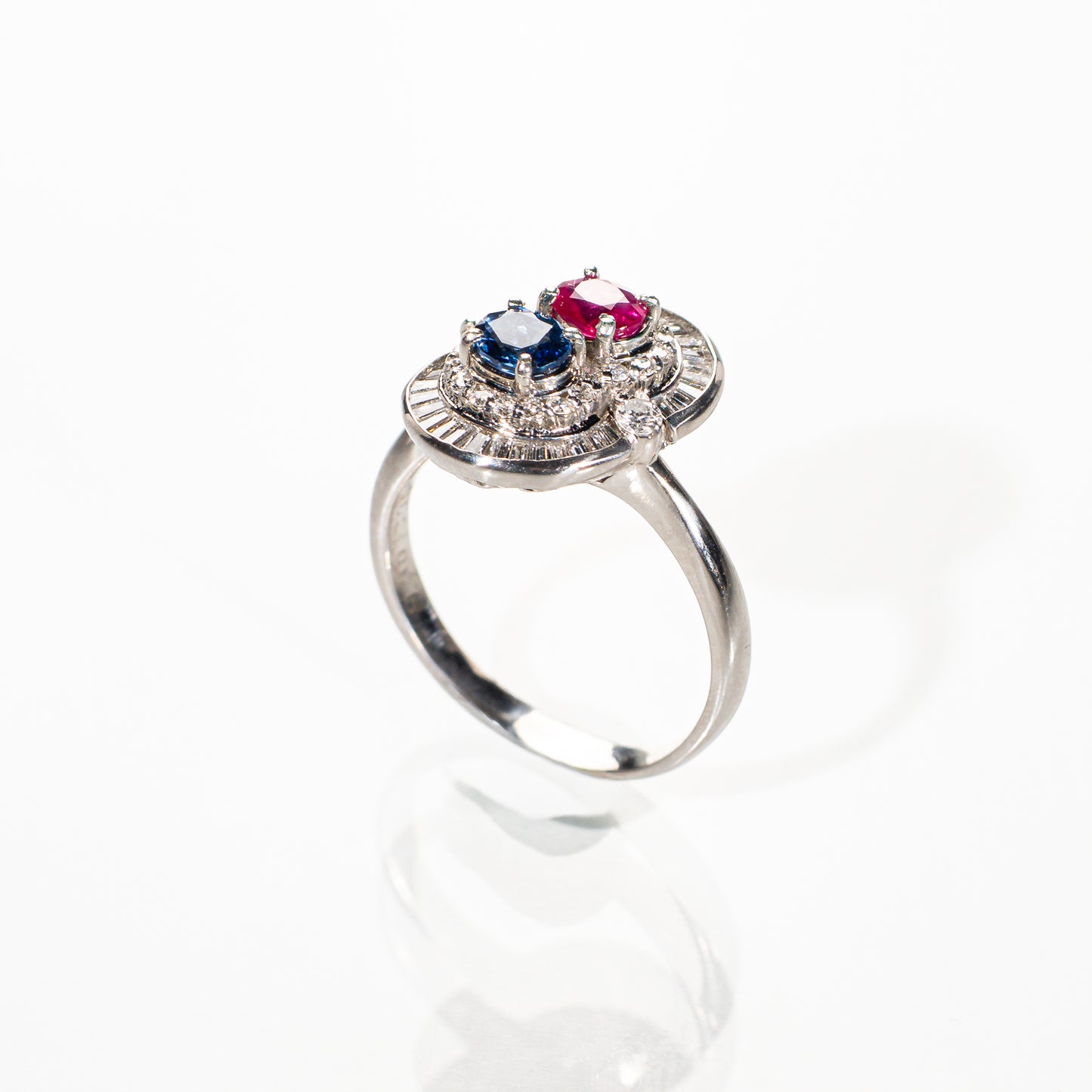ルビー0.63ct サファイア0.61ct ダイヤモンド0.81ct Pt900 リング