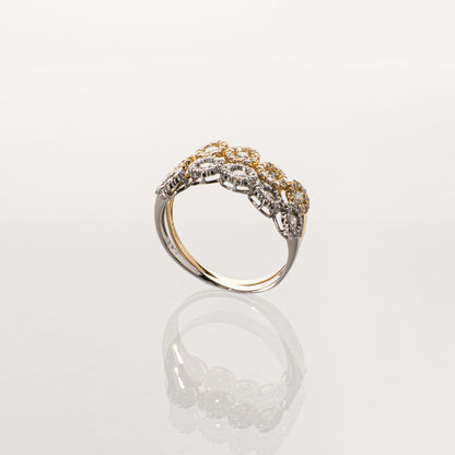 ダイヤモンド0.50ct メレダイヤモンド0.50ct K18/PT900 マルチヘイローリング