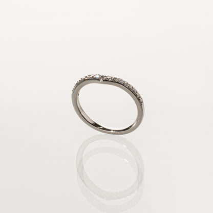 ダイヤモンド0.16ct Pt1000 ウェーブハーフエタニティリング