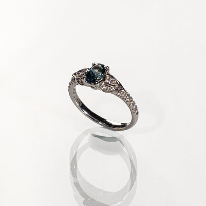 モンタナ産サファイア0.89ct ダイヤモンド0.20ct Pt900 リング