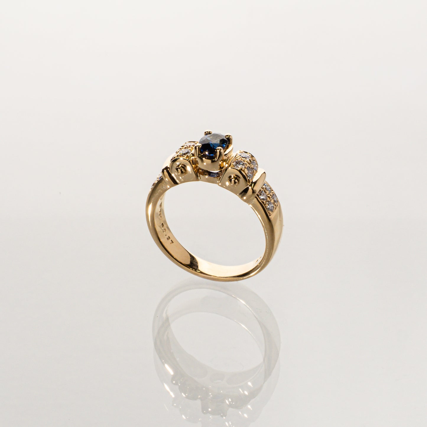 POLA サファイア0.45ct ダイヤモンド0.37ct K18 リング