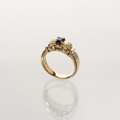 POLA サファイア0.45ct ダイヤモンド0.37ct K18 リング