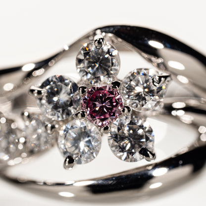 FAINCY INTENSE PURPLISH PINK ダイヤモンド0.060ct メレダイヤモンド0.64ct Pt900 リング