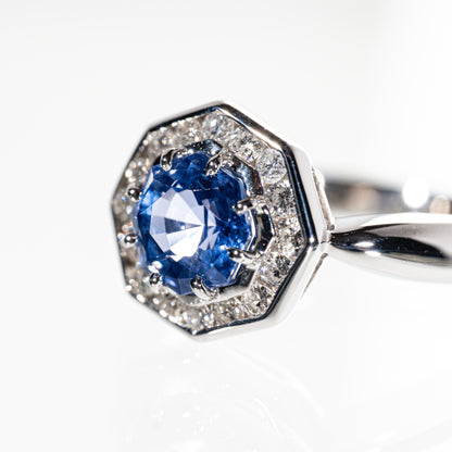 ジュエリーマキ ブルーサファイア1.50ct ダイヤモンド0.30ct Pt850 リング